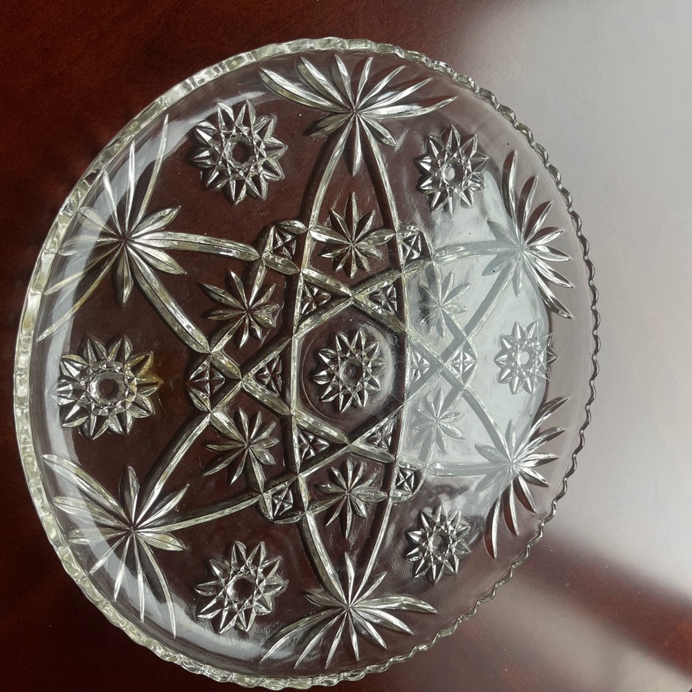 Anchor Hocking Glass Star of David Serving Plate